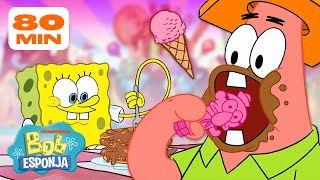 Bob Esponja  ¡80 MINUTOS de los más dulces antojos en Fondo de Bikini 🍦 Bob Esponja en Español [upl. by Anomer]