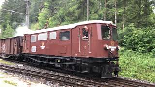 Mariazellerbahn 109910 NÖVOG E10 am 15082020 mit P6891 bei der Ausfahrt aus Winterbach [upl. by Gibbons]