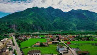 Aerial Overview of Domodossola Italy [upl. by Kafka589]