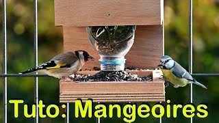 Tuto Fabriquer une mangeoire et un distributeur de graines pour les oiseaux du jardin [upl. by Nnahtebazile]