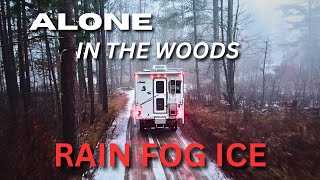 quotSolo Winter Camping Rainy Days in a Cozy Truck Camper [upl. by Gardy]