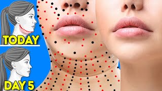 DOUBLE CHIN FAT amp FACE LIFT  5DAY FACE WORKOUT CHALLENGE [upl. by Maddalena]