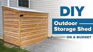 DIY Outdoor Storage Shed  On a Budget [upl. by Anegal]