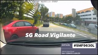 21jul2024 Hougang Ave 4SMF9630L kia cerato fail to give way at give way lin [upl. by Airel327]