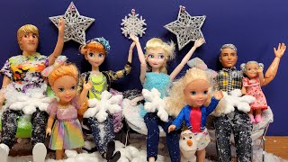 New year 2024  Elsa amp Anna toddlers  surprise guest  musical chairs game  Barbie dolls [upl. by Subocaj]