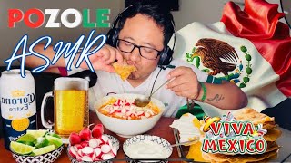 Mexican ASMR  Eating Pozole  Mukbang Mexico  Authentic Pozole Rojo [upl. by Ahseikal498]