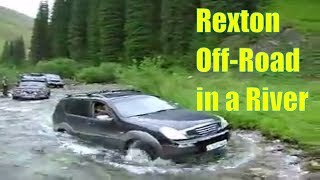 SsangYong Rexton crossing a Kensu river ford in an offroad trip [upl. by Orelia]