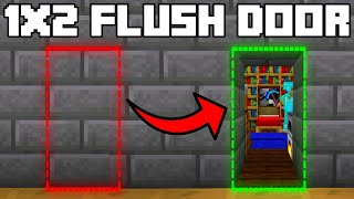 🦅 Minecraft Bedrock 120  EASY 1x2 FLUSH PISTON DOOR TUTORIAL [upl. by Rickert106]