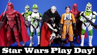 Star Wars Play Day Customs 3D Prints Third Party and Official Items for a 6 inch Display 041019 [upl. by Aicrop]