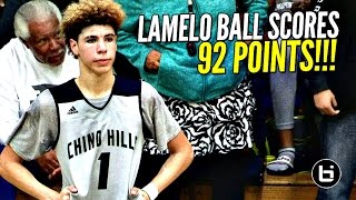 LaMelo Ball Scores 92 POINTS 41 In The 4th Quarter FULL Highlights Chino Hills vs Los Osos [upl. by Tandie]