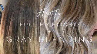 Full Highlights  Gray Blending  Hair Tutorial [upl. by Inafetse648]