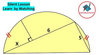 Find the Missing Length in the Semicircle  Silent Lesson Learn by Watching [upl. by Leber953]