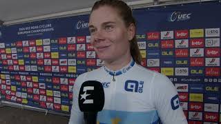 Lotte Kopecky  Interview at the finish  UEC Championships LimbourgFlanders 2024 [upl. by Htnicayh]