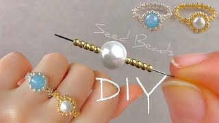 DIY Seed Bead Ring Tutorial  How to Make a Beautiful Beaded Ring [upl. by Anaeg715]