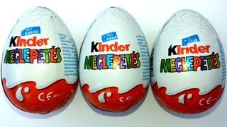 3 Kinder Surprise Eggs Unboxing [upl. by Bronk]