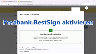 Postbank BestSign aktivieren Anleitung deutsch [upl. by Bunker854]