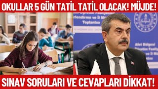 Okullar kapanıyor 5 Gün tatil olacak Sınav soruları ve cevapları 2024  2025 [upl. by Yebba300]