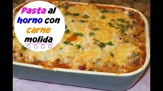 Pasta al horno con carne molida  Ingrediente secreto Ros emely [upl. by Ellenohs]