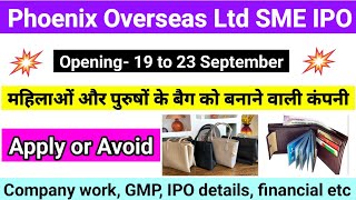 Phoenix Overseas Ltd SME IPO review ।। Company work GMP IPO details financial etc [upl. by Lurline]