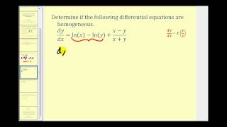 Determine if a FirstOrder Differential Equation is Homogeneous  Part 1 [upl. by Akela]