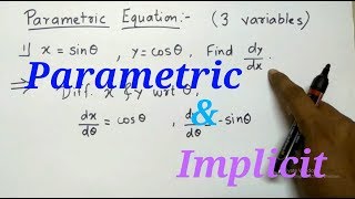 Derivatives  Parametric amp Implicit Type  HSC12th Science Commerce amp Arts [upl. by Lyndes]