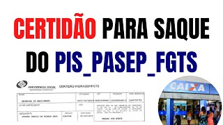 COMO SACAR A BOLADA DO PISPASEPFGTS INSS COMEÇA EMITIR A CERTIDÃO PARA SAQUE PELO MEU INSS [upl. by Adnilemreh]