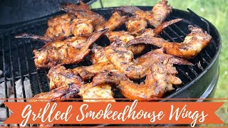 Grilled Smokehouse Chicken Wings RayMackStyle [upl. by Anahsohs]