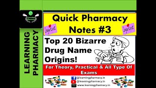 Quick Pharma Notes  3  Top 20 Bizarre Drug Name Origins  For Theory amp Practical Exams In Detail [upl. by Anavas30]