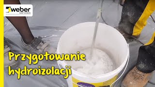 Jak prawidłowo mieszać dwuskładnikową hydroizolację mineralną webertec Superflex D3 [upl. by Araht]