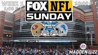 2021 NFL Season  Week 1  Prediction  49ers at Lions Madden 22 [upl. by Norehs493]