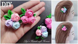 DIY grosgrain ribbon flower 5手作MKFlor de fitaкорсажная лента [upl. by Ceil]