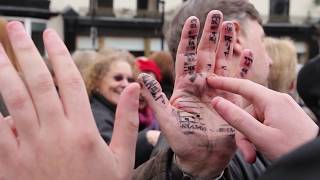 Epic massed singers sing the Guidonian Hand 10 notes printed on their palms [upl. by Ardnahc]