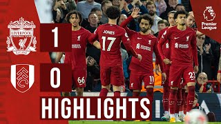 HIGHLIGHTS Liverpool 10 Fulham  Salah penalty seals three points at Anfield [upl. by Aracat]