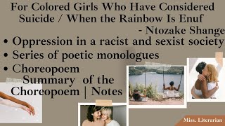 For Coloured Girls who have considered Suicide  When the Rainbow is Emuf by Ntozke Shange [upl. by Esila]