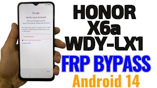 ✔️Honor x6a FRP Bypass WDYLX1 WDYLX2 WDYLX3 Google Account Unlock [upl. by Onitnas]