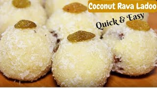 Coconut Rava Ladoo  Diwali Special Recipes  How To Make Rawa Ladoo  Sooji Laddu  Kanaks Kitchen [upl. by Lanti523]