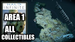 Halo Infinite AREA 1 All Collectible Locations  All Skulls Logs Cores Towers Lockers Artifacts [upl. by Zuleika486]