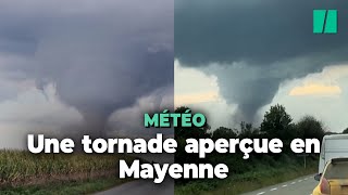 Les images d’une tornade impressionnante en Mayenne [upl. by Tegdirb]