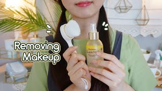 ASMR Peaceful Makeup Removing Time🌿 gentle facial massage [upl. by Atiraj]