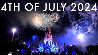 Magic Kingdom 4th of July 2024 Fireworks 4K Disney Celebrate America 4th of July Concert in the Sky [upl. by Osman838]