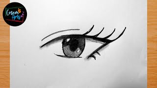 Anime Eye Drawings  How to draw anime eye easy [upl. by Giuditta]