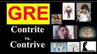 Contrite Meaning  Contrive Meaning  confusing GRE words  gre contrite contrive [upl. by Ylsew]