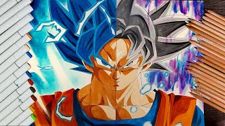 Drawing Goku Super Saiyan Blue and Ultra Instinct [upl. by Allesor]