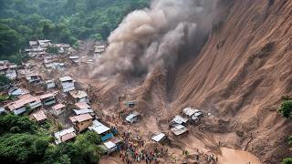 Terrible Landslide Engulfs Houses in India  Uttarakhand Landslide Disaster 2024 [upl. by Llennol]