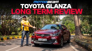 Toyota Glanza Long Term Review  NigglesMileageComfortPerformance [upl. by Ecirtac303]