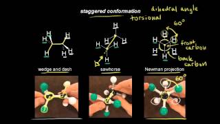 Conformations of ethane  Organic chemistry  Khan Academy [upl. by Enairda256]