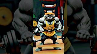 Muscular Cat doing Workout In Gym😻🐯🐱🐾 🏋️‍♂️🏋️‍♂️ cat cartoon workout gymmotivation [upl. by Carlos]