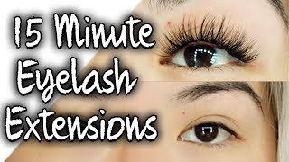 DIY How to apply Eyelash Extensions at Home Easy [upl. by Ledba272]