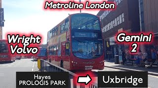 FRV  Diverson  London Bus Route U4  Hayes Prologis Park ➡ Uxbridge  Wright Volvo Gemini 2 [upl. by Gipps]