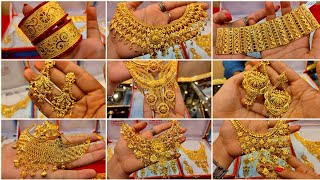 30 gram মধ্যে mantasa earrings necklace bala under 1lakh gold design with pricekarjewelleryhouse [upl. by Rammaj97]